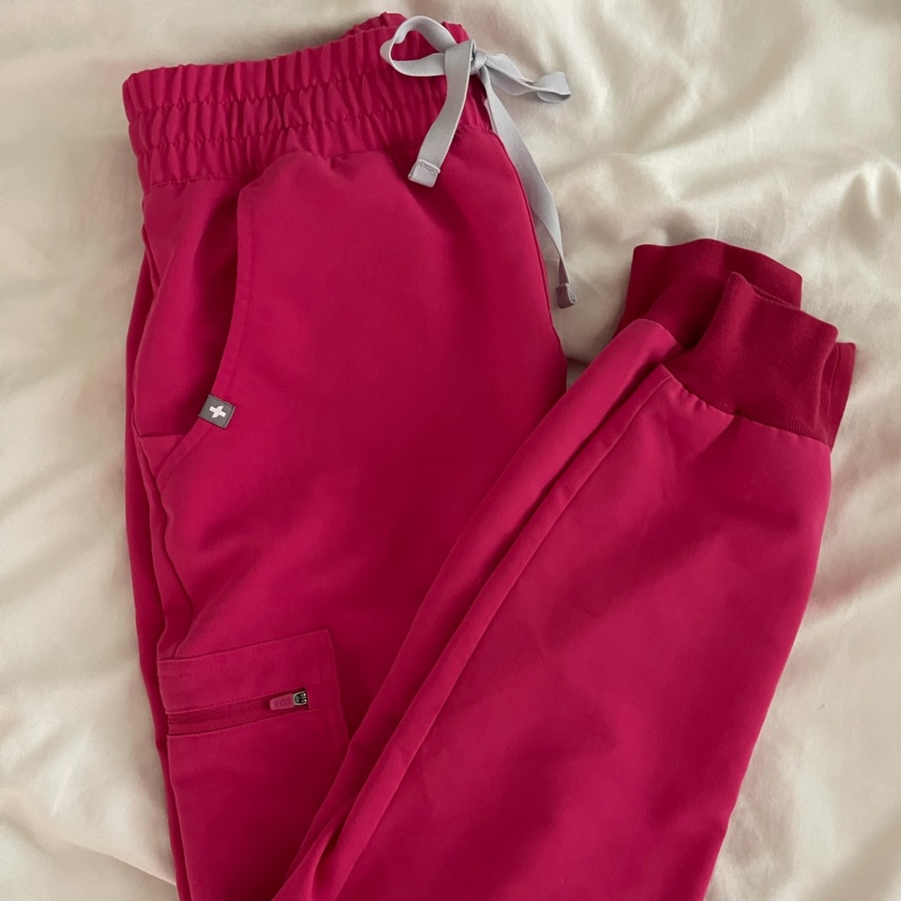 COPY - Hot pink figs Zamora high waisted pants